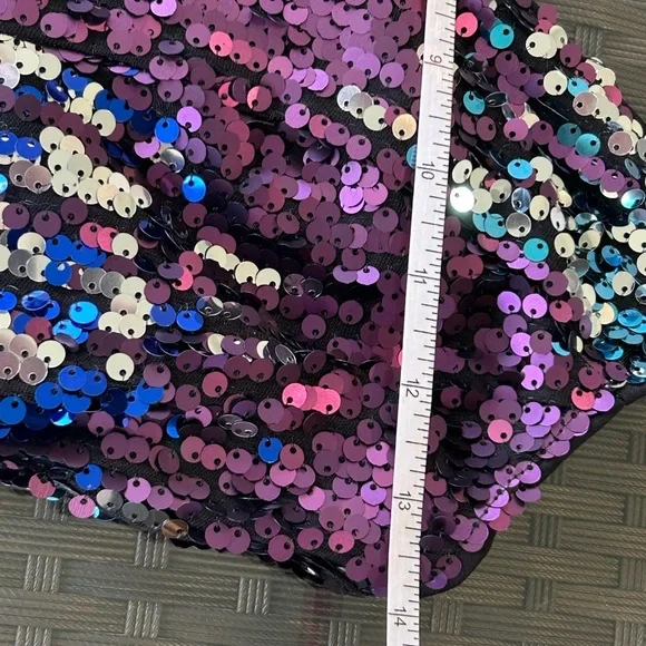 Fashion Nova Purple and Silver Sequin Dress SZ Small - Picture 8 of 14